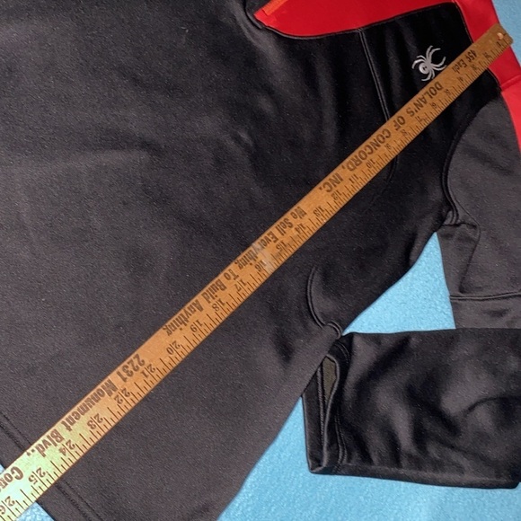 SPYDER charger pullover jacket 1/2 zip thermal long sleeve black red NEW size L - Picture 13 of 16